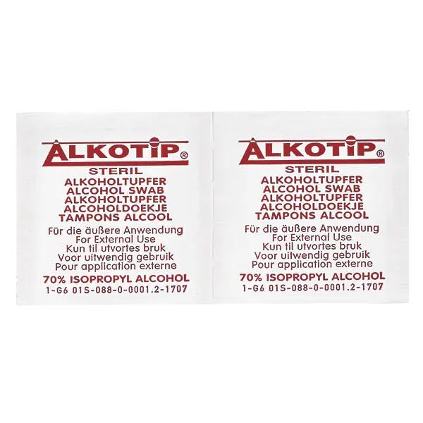 Alkotip Alkoholtupfer, steril - Zur Desinfektion der Haut oder medizinischen Gegenständen Produktbild Web Groß Detailbild 1 L