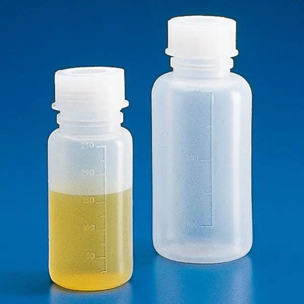 Graduierte Weithalsflaschen Polyethylen, genormt - fest schließend Produktbild