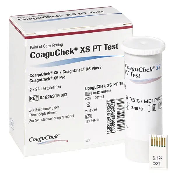 CoaguChek XS PT-Test zur quantitativen Bestimmung der Thromboplastinzeit Produktbild