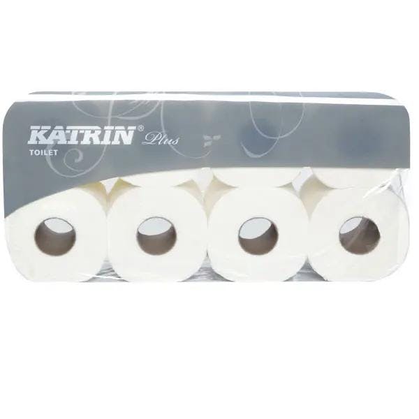 Katrin Plus Toilettenpapier - 3-lagiges Tissue, weiß, 6 x 8 Rollen Produktbild