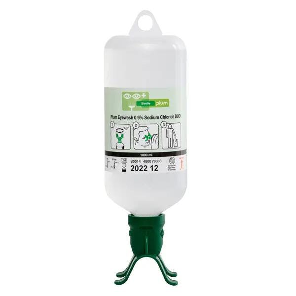 Plum Augenspülflaschen mit Duo-Aufsatz - Flasche mit steriler 0,9 % Natriumchloridlösung Produktbild Web Groß Detailbild 1 L