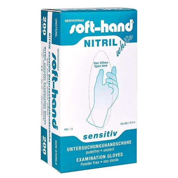 Soft-Hand Nitril - White Sensitive - Untersuchungshandschuhe, puderfrei Produktbild