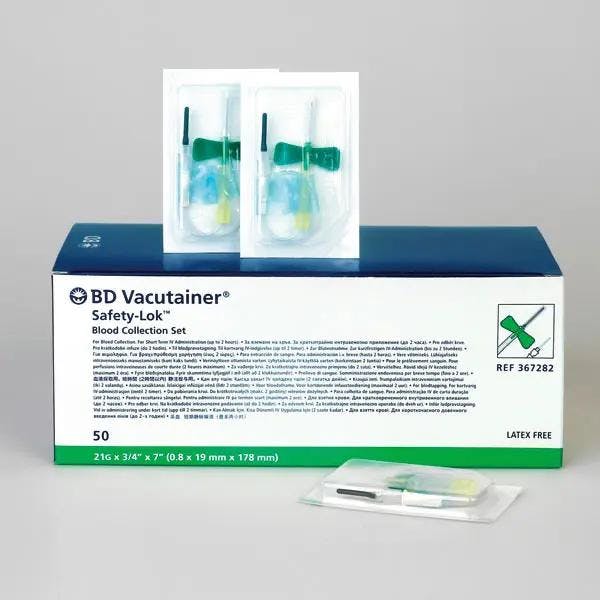 Vacutainer Safety Lok Blutentnahmeset - Flügelkanüle mit flexiblem Entnahmeschlauch Produktbild
