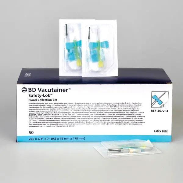 Vacutainer Safety Lok Blutentnahmeset - Flügelkanüle mit flexiblem Entnahmeschlauch Produktbild Web Groß Detailbild 1 L
