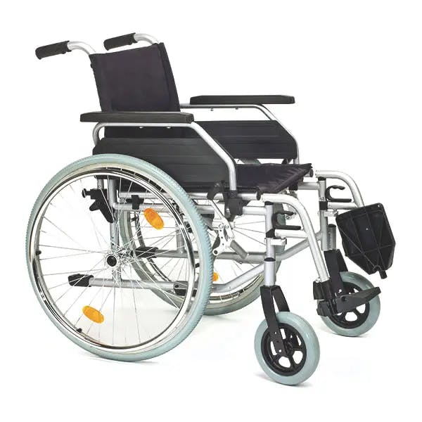 Rollstuhl aus Stahl - Mit höhenverstellbarem Sitz von 47 – 51 cm Produktbild
