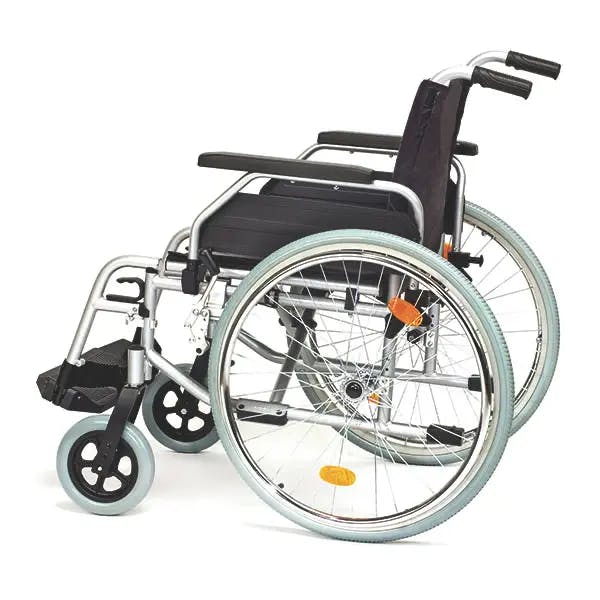 Rollstuhl aus Stahl - Mit höhenverstellbarem Sitz von 47 – 51 cm Produktbild Web Groß Detailbild 1 L