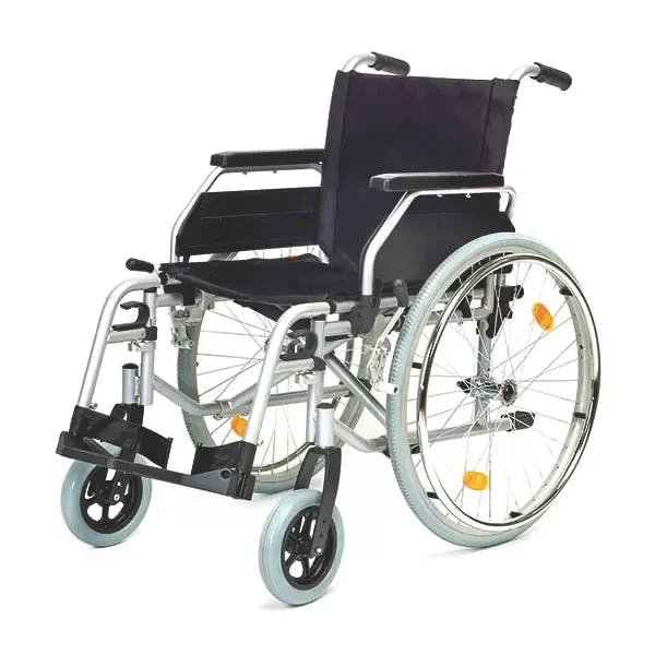 Rollstuhl aus Stahl - Mit höhenverstellbarem Sitz von 47 – 51 cm Produktbild Web Groß Detailbild 3 L