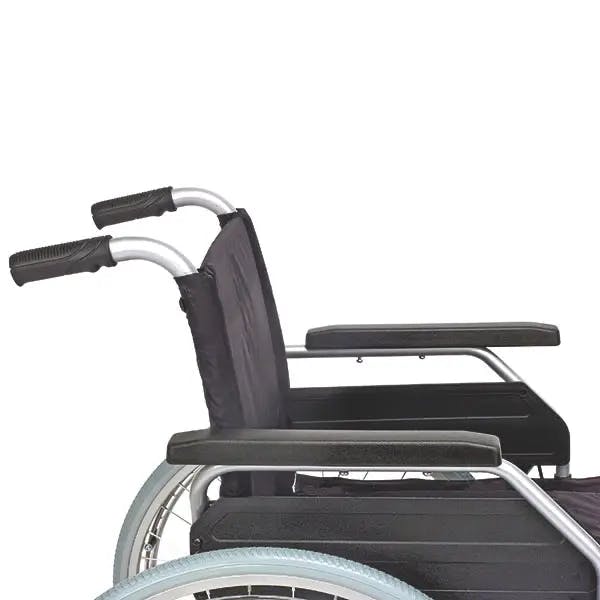 Rollstuhl aus Stahl - Mit höhenverstellbarem Sitz von 47 – 51 cm Produktbild Web Groß Detailbild 4 L