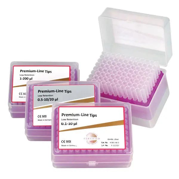 Premium Pipettenspitzen - Transparente Spitzen mit geringstem Probenverlust/Low Retention Produktbild