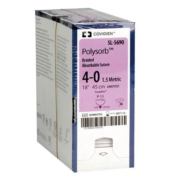 Polysorb, Covidien - Geflochtenes, synthetisches, resorbierbares Nahtmaterial, ungefärbt Produktbild