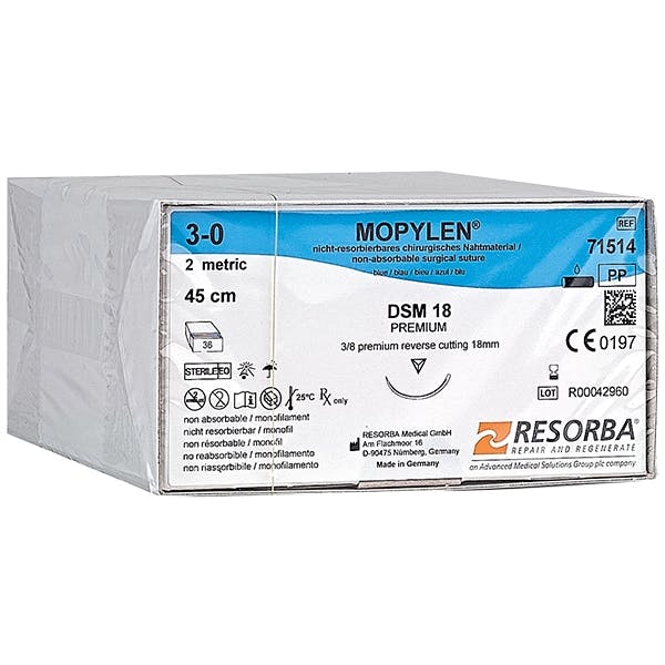 Resorba Mopylen blau - Monofil, nicht resorbierbares Nahtmaterial Produktbild