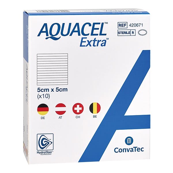 Aquacel Extra - Hydrofiber Wundverband für stark exsudierende Wunden, steril Produktbild
