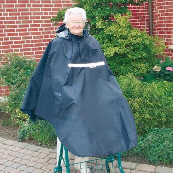 Rollator-Poncho mit 2 Gummischlaufen für die Arme - verhindert Verrutschen Produktbild