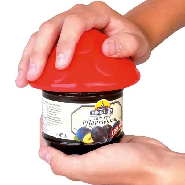 Greifhilfe für Drehverschlüsse, rot - Kegelförmiger Öffner aus Gummi Produktbild Print Hauptbild L