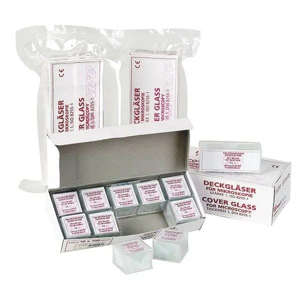 ECO-Deckgläser für Mikroskopie - Vakuumverpackt, Ungeeicht, Stärke I Produktbild