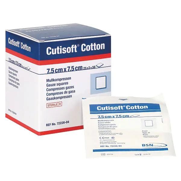 Cutisoft Cotton Kompressen, steril - Zur Standardversorgung von Wunden Produktbild