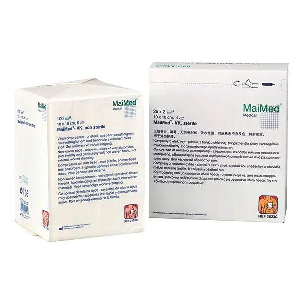 Maimed Vlieskompresse, unsteril - 4fach, für schmerz- und druckempfindliche Wunden Produktbild