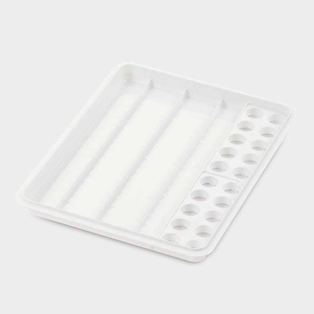 mevipas Dispenser-/Becher-Tablett mit 2 Becher-Einsätzen - Weiß, L 450 x B 340 x H 40 mm Produktbild