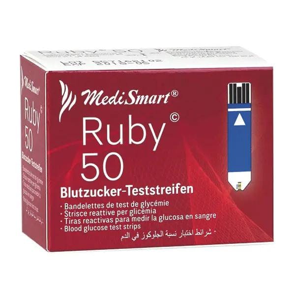 MediSmart Ruby Teststreifen zur Blutzuckerkontrolle Produktbild