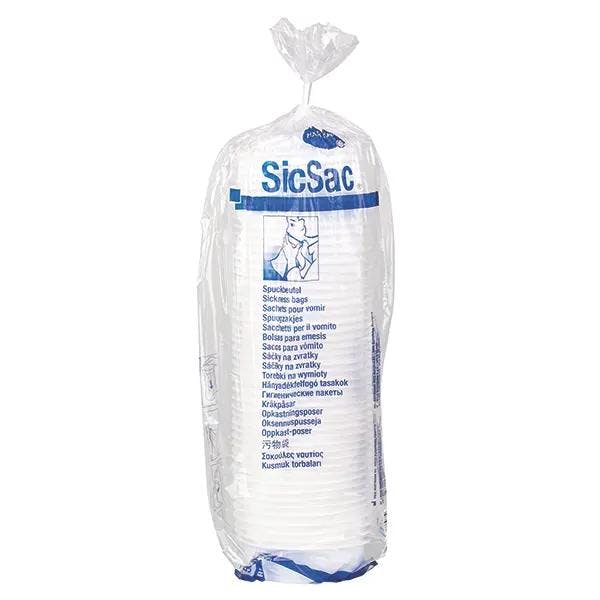 SicSac Spuckbeutel aus reißfestem Polyethylen - Aufnahmekapazität ca. 1 Liter Produktbild
