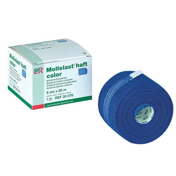 Mollelast haft color Lohmann & Rauscher - Kohäsive bielastische Fixierbinde, Blau Produktbild