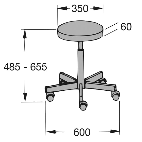 OP-Hocker Varimed ohne Rückenlehne - Modell 222.1530.0 Produktbild Web Groß Detailbild 1 L