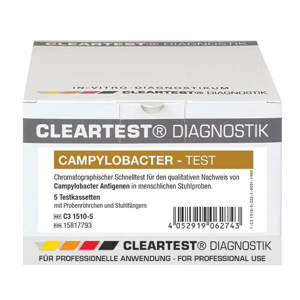 Cleartest Schnelltest Campylobacter - zum Nachweis von Campylobacter-Antigenen, 10 Minuten Produktbild