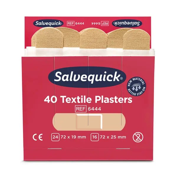 Salvequick Pflasterstrips Refill Textilpflaster - atmungsaktiv, rückstandslos entfernbar Produktbild Print Hauptbild L