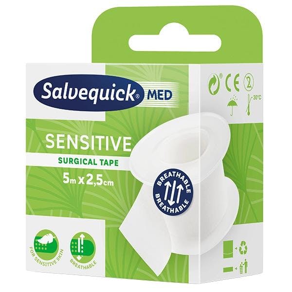 Salvequick Pflasterstrips Sensitive Refill -  für empfindliche Haut, steril, atmungsaktiv Produktbild