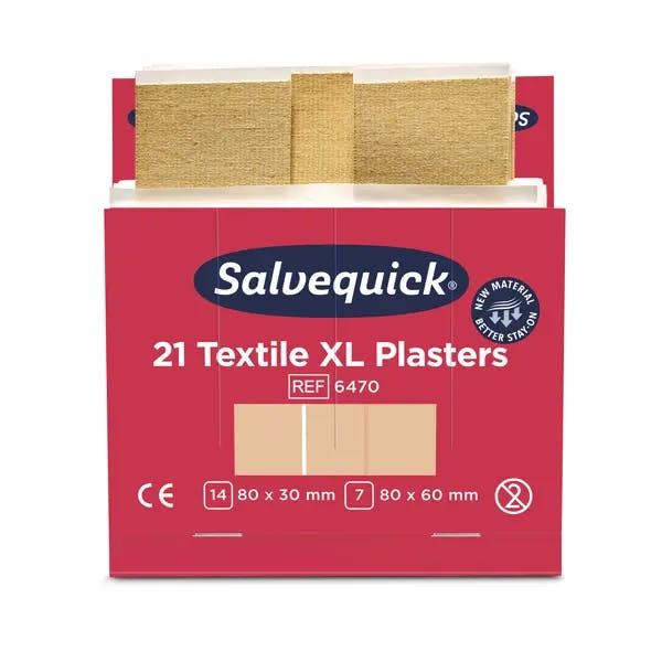 Salvequick Pflasterstrips Refill - extragroße Textilpflaster, flexibel, hautfreundlich Produktbild
