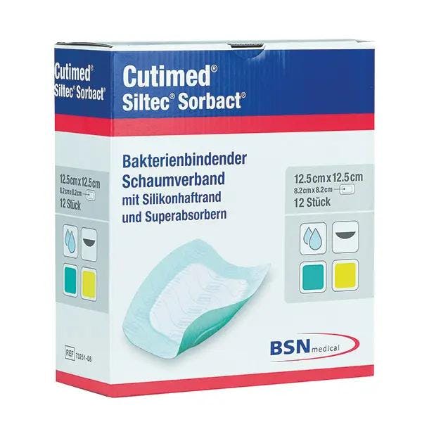 BSN Cutimed Siltec Sorbact Wundverband - saugstark, antimikrobiell ohne Endotoxine Produktbild
