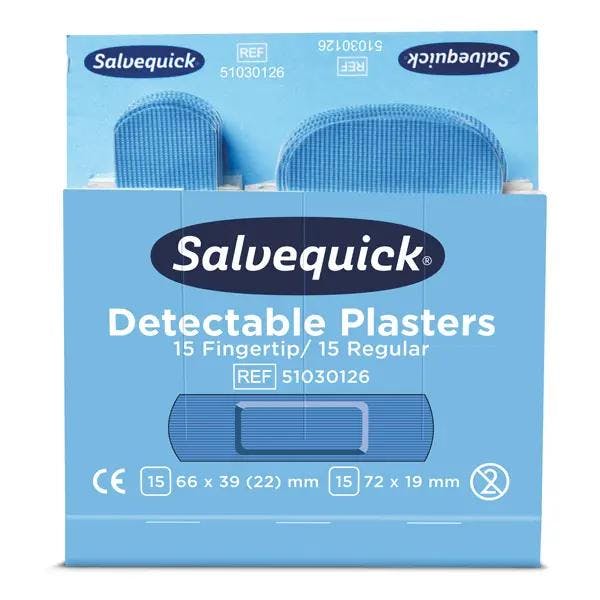 Salvequick Pflasterstrips Blue Detectable Refill - Nachfüllpackung, 6 Pack je Großpack Produktbild