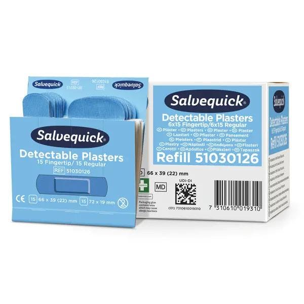 Salvequick Pflasterstrips Blue Detectable Refill - Nachfüllpackung, 6 Pack je Großpack Produktbild Web Groß Detailbild 3 L