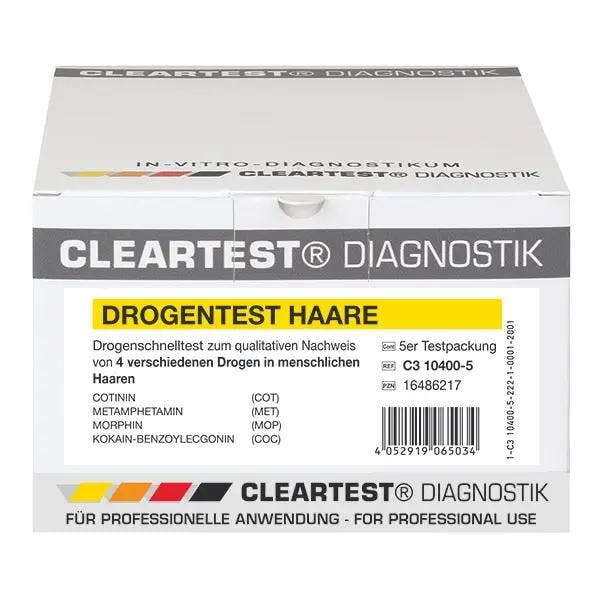 Cleartest Drogentest Haare - 4-in-1 (Cotinin, Metamphetamin, Morphin, Kokain), Zeit: 5 Min Produktbild Web Groß Detailbild 2 L