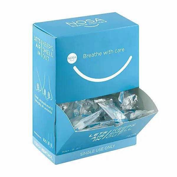 NOSA - Nasenstöpsel für Geruchsschutz, diskretes Design, mit Mentholduft, hypoallergen Produktbild Web Groß Detailbild 3 L