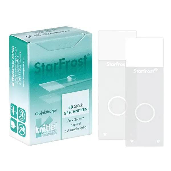 StarFrost CYTO-Slides - Objektträger, 90°-Schliff, weißes Beschriftungsfeld, 50 Stück Produktbild