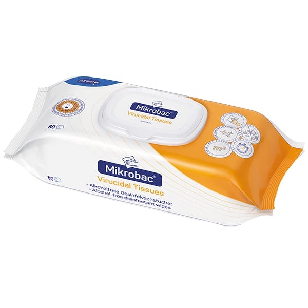 Mikrobac Virucidal Tissues - Desinfektionstücher für alkoholempfindliche Medizinprodukte Produktbild