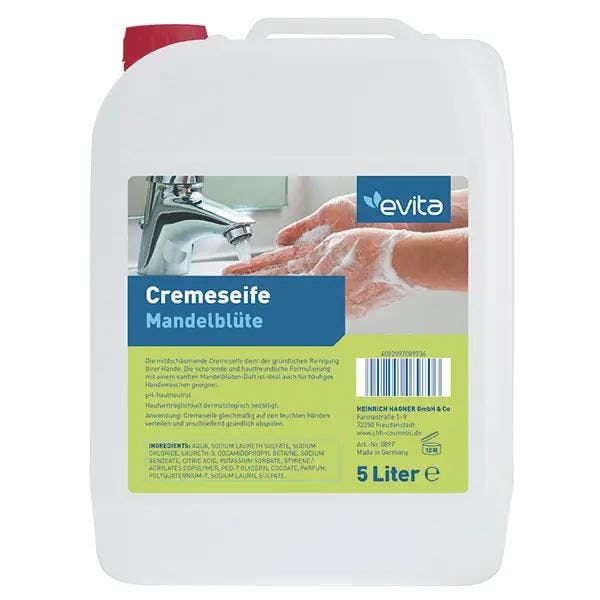 Evita - Cremeseife, mildschäumend, pH-hautneutral, hautschonend, versch. Sorten, 5 Liter Produktbild