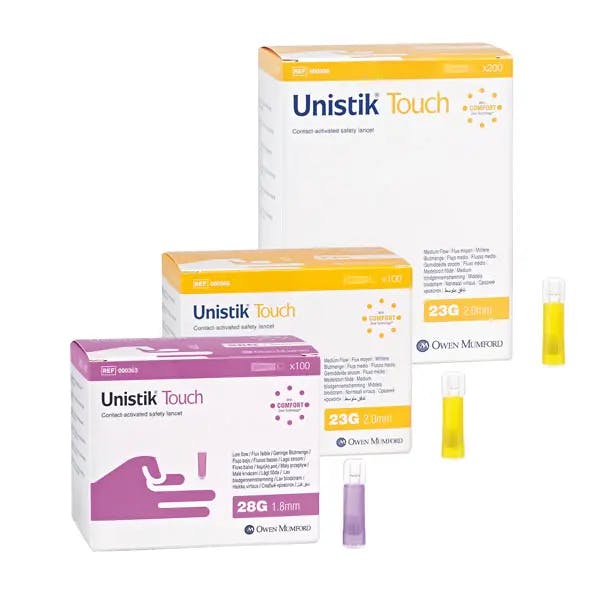 Unistik Touch Sicherheitslanzetten - Schmerzarme Blutentnahme Produktbild Web Groß Detailbild 2 L