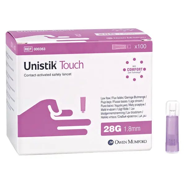Unistik Touch Sicherheitslanzetten - Schmerzarme Blutentnahme Produktbild