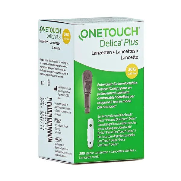 ONE TOUCH Delica Plus Nadellanzetten - 30 G, Silikonbeschichtet, Geringe Vibration Produktbild