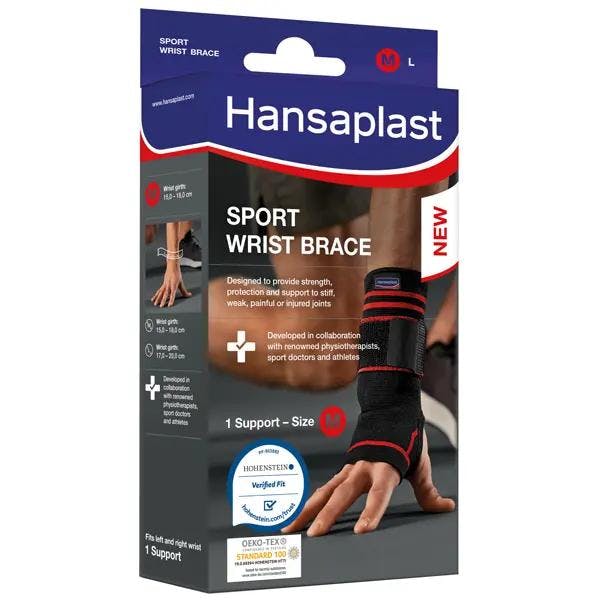 Hansaplast Sport Handgelenk-Bandage - Stabilisierende Kompression zur Schmerzlinderung Produktbild Print Hauptbild L