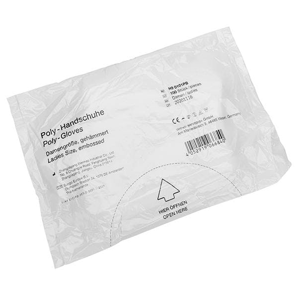 Poly-Handschuhe - Einweghandschuhe aus Polyethylen, transparent und puderfrei, 100 Stück Produktbild Web Groß Detailbild 2 L