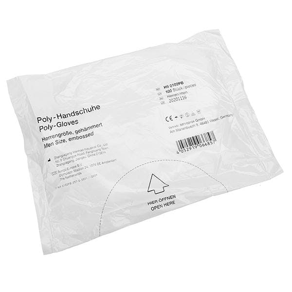 Poly-Handschuhe - Einweghandschuhe aus Polyethylen, transparent und puderfrei, 100 Stück Produktbild Web Groß Detailbild 1 L