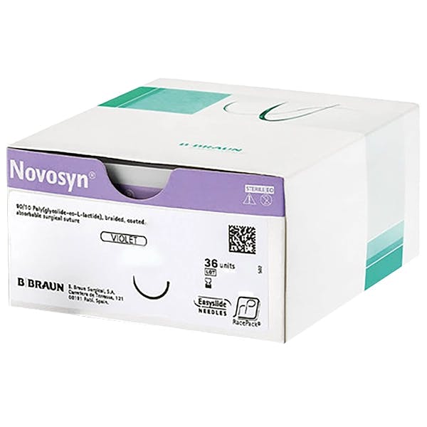Braun Novosyn violett - Mittelfristig reißfestes, resorbierbares Nahtmaterial Produktbild