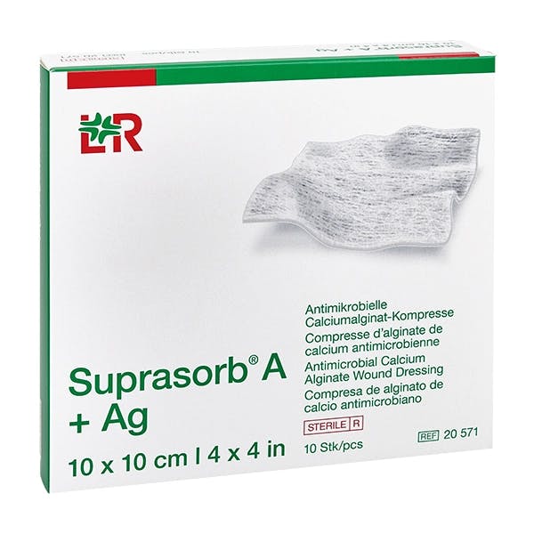 Suprasorb A+AG Calciumalginate - Sterile Kompressen oder Tamponade mit Silber Produktbild
