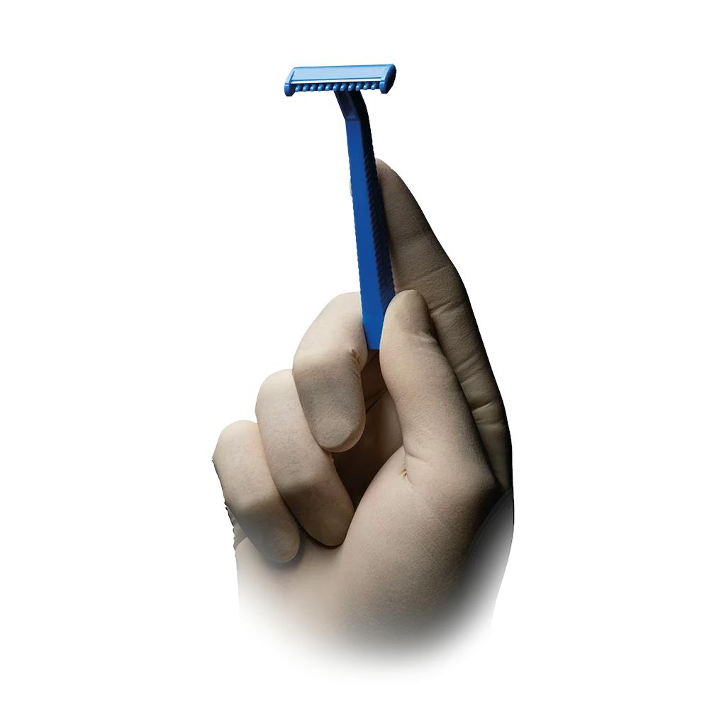 TOP-Comfort Einmalrasierer - 1 schneidig, blau, Breite 40 mm, unsteril, 100 Stück Produktbild Web Groß Detailbild 1 L