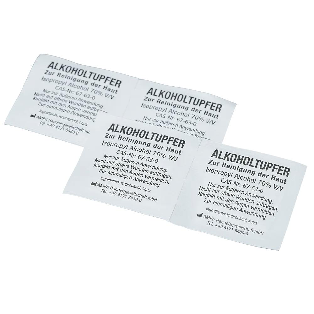 Clean Comfort Alkoholtupfer mit 70 % Isopropylalkohol getränkt - einzeln verpackt Produktbild Web Groß Detailbild 1 L