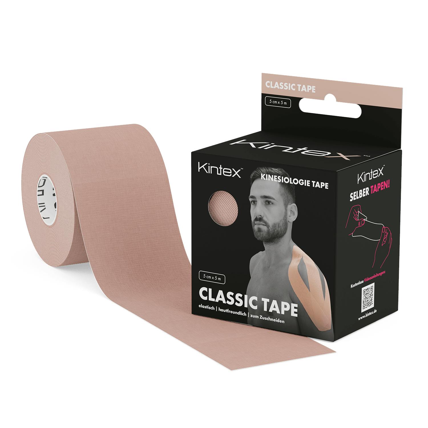 Kintex Kinesiologie Tape "Classic" - 1 Rolle 5 cm x 5 m, wasserfest Produktbild Web Groß Detailbild 1 L