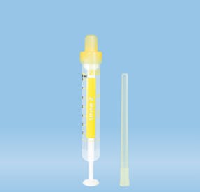 Urin-Monovette 8,5 oder 10 ml - gelb, mit Luer - Schraubverschluss, inkl. Entnahmespritze Produktbild